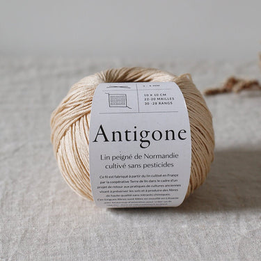 Antigone | De Rerum Natura Linen Yarn in Parchemin option at Knit With Me yarn shop