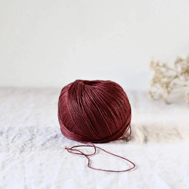 De Rerum Natura | Antigone Yarn | Silky Linen for Summer, Colour: Marsala, De Rerum Natura Antigone is 100% linen yarn with a silky, cool feel. Perfect for summer knits like tops and cardigans. Naturally grown flax. Shop eco yarns now, Knit With Me