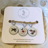Bobbles & Berries | Stitch Marker Set | Hand-Embroidered Art, Style: Cherry Blossom, Discover Bobbles & Berries hand-embroidered stitch markers, inspired by Scottish nature. Lightweight, smooth, and perfect for mindful, snag-free knitting., Knit With Me