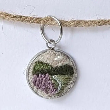 Bobbles & Berries Stitch Marker Special Edition - Scottish Highlands, , These incredibly beautiful stitch markers are all hand-embroidered and assembled by the talented Aude, the designer and stitcher behind Bobbles & Berries. Her stitch markers are all i
