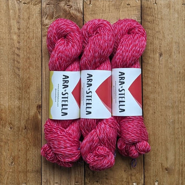 Ara Stella | BonBon | 100% British Lambswool Yarn, Color: Cherry Bonbon, Ara Stella BonBon a soft and durable 100% lambswool yarn, loved by luxury fashion houses. British-spun and hand-twisted in England, perfect for heirloom knits, Knit With Me