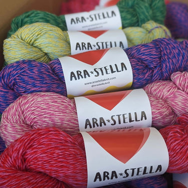 Ara Stella | BonBon | 100% British Lambswool Yarn, Color: Tulip, Ara Stella BonBon a soft and durable 100% lambswool yarn, loved by luxury fashion houses. British-spun and hand-twisted in England, perfect for heirloom knits, Knit With Me