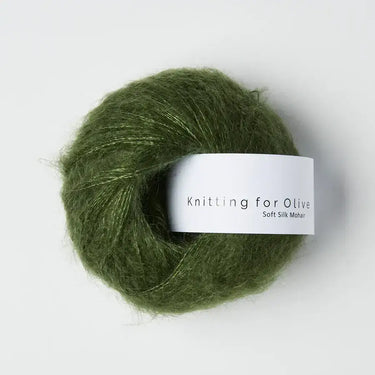 Knitting For Olive | Soft Silk Mohair, colour: Bottle Green, A luxurious mohair yarn blend. Finest Kid Mohair and Mulberry silk fingering yarn. This yarn is incredible held double or with Knitting For Olive Merino, Knit With Me