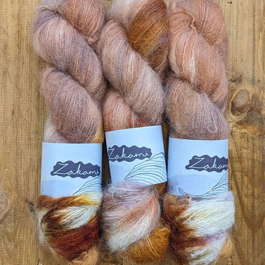 Zakami | Brushed Suri Alpaca | 100% Brushed Suri Alpaca | Fingering Yarn, Colour: Akachic Records, Dreamy 100% Brushed Suri Alpaca is incredibly soft and light in a very different way to Silk Mohair. It can absolutely be used on it's own as a fingering we