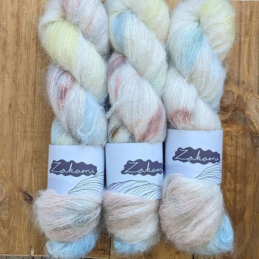 Zakami | Brushed Suri Alpaca | 100% Brushed Suri Alpaca | Fingering Yarn, Colour: Exordium, Dreamy 100% Brushed Suri Alpaca is incredibly soft and light in a very different way to Silk Mohair. It can absolutely be used on it's own as a fingering weight ya