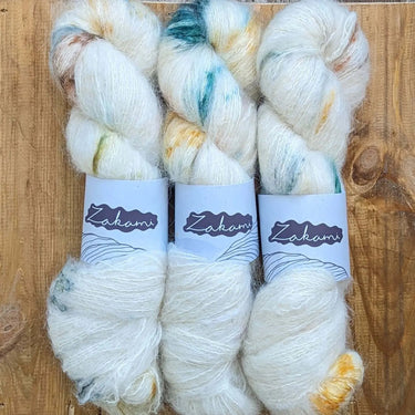 Zakami | Brushed Suri Alpaca | 100% Brushed Suri Alpaca | Fingering Yarn, Colour: Lumanescent Labyrnth, Dreamy 100% Brushed Suri Alpaca is incredibly soft and light in a very different way to Silk Mohair. It can absolutely be used on it's own as a fingeri