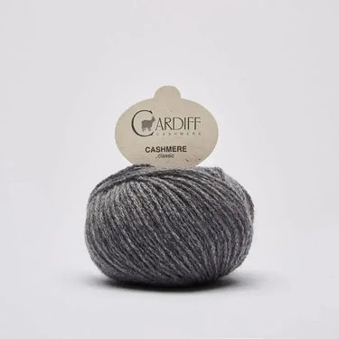 Cardiff Cashmere Classic | Sport / DK Yarn yarn ball in 519 Fumo colour with simple background
