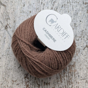 Cardiff Cashmere Classic | Sport / DK Yarn yarn ball in 717 Sudan colour with simple background