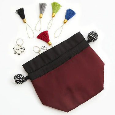 Lantern Moon | Stitch Marker Pouch | Elegant Silk Storage, Color: Cloud, Keep your notions safe in style with Lantern Moon's silk-blend pouches. Ideal for stitch markers and tools with a secure drawstring. Available in 4 colours., Knit With Me