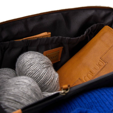 Cleo midi Project Bag | muud premier knitting accessories in Whisky option at Knit With Me yarn shop