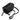 Black crossbody bag with a strap on a white background