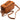 Brown leather bag with should strap  on white background