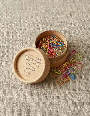 Cocoknits | Opening Stitch Markers | Flexible Row Tracking, , Steel opening stitch markers in rainbow colours. Clip onto stitches or needles to track rows, increases & pattern repeats. Magnetic & ideal for any project., Knit With Me