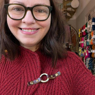 Jul Designs | Cordoba Bezel | Removable Knit Fastener, Colour: Pewter & Brass, Jul’s Cordoba Bezel Ring adds style & function to cardigans. A no-sew, removable fastener for knitwear—perfect UK accessory for modern makers, Knit With Me