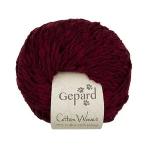 CottonWaves by Gepard in 472 Deep Cherry colour at Knit With Me yarn shop