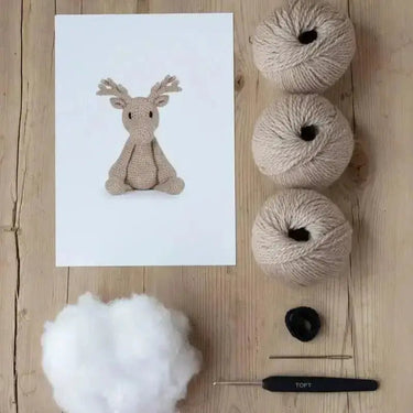 TOFT | Donna the Reindeer Kit | Amigurumi Crochet Toy, , Crochet Donna the Reindeer with this TOFT festive kit! Includes wool, hook & stuffing—ideal UK amigurumi project for confident crocheters., Knit With Me