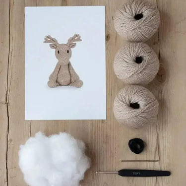 TOFT | Donna the Reindeer Kit | Amigurumi Crochet Toy, , Crochet Donna the Reindeer with this TOFT festive kit! Includes wool, hook & stuffing—ideal UK amigurumi project for confident crocheters., Knit With Me