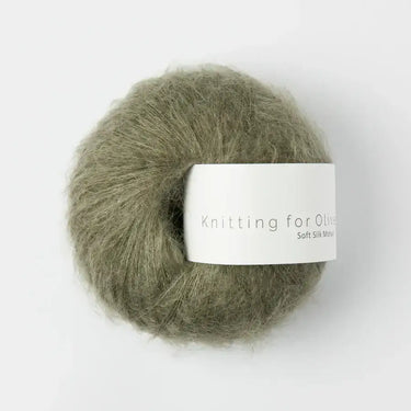 Knitting For Olive | Soft Silk Mohair, colour: Dusty Olive, A luxurious mohair yarn blend. Finest Kid Mohair and Mulberry silk fingering yarn. This yarn is incredible held double or with Knitting For Olive Merino, Knit With Me
