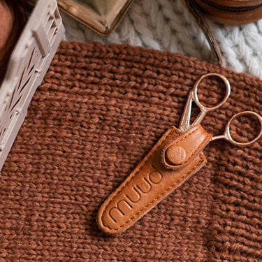 Espoo Scissor Case | muud premium accessories in Whisky option at Knit With Me yarn shop