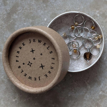 Fibre Jewels | Decorative Stitch Markers for Knitting UK, Colour: Hazel, Add sparkle to your stitches with Fibre Jewels stitch markers. Snag-free, stylish tools perfect for smooth UK knitting & gifting., Knit With Me