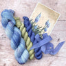 Ainsworth & Prin Flower Yarn Knitting kits with skeins and silk ribbon inspired by seasonal flowers, ideal for soft, durable socks.