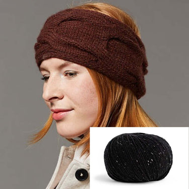 Ilma Kit with Lamana Como Grande, Color: 01T Black, This ear warmer, by the designers at Lamana, is just gorgeous! It is a super quick knit, so a great quick knit gift, or perfect if in need of a finished object quick hit! It's knitted back and forth and