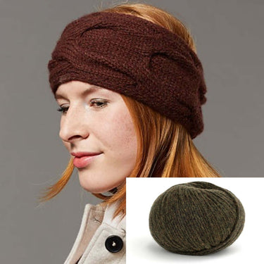Ilma Kit with Lamana Como Grande, Color: 74M Sea Grass, This ear warmer, by the designers at Lamana, is just gorgeous! It is a super quick knit, so a great quick knit gift, or perfect if in need of a finished object quick hit! It's knitted back and forth