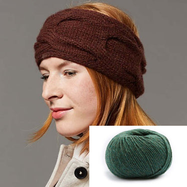 Ilma Kit with Lamana Como Grande, Color: 51T Moss, This ear warmer, by the designers at Lamana, is just gorgeous! It is a super quick knit, so a great quick knit gift, or perfect if in need of a finished object quick hit! It's knitted back and forth and t