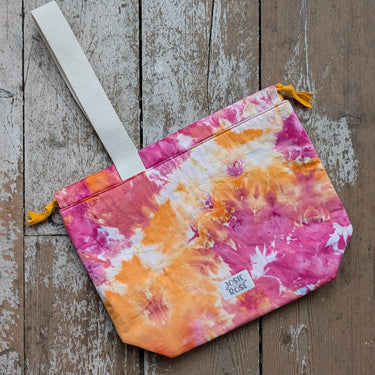Ice Dyed Craft Project Bags - Large in Orange Tree 12 option at Knit With Me yarn shop