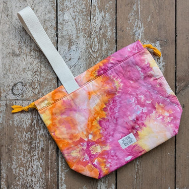 Ice Dyed Craft Project Bags - Large in Orange Tree Z10 option at Knit With Me yarn shop