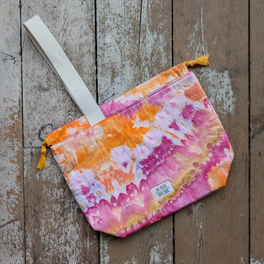 Ice Dyed Craft Project Bags - Large in Orange Tree Z15 option at Knit With Me yarn shop