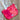 Large ice dyed Jose Rose Craft Project Bag with red and orange colors, featuring a white handle and interior pockets.
