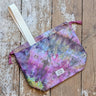 Large ice dyed Craft Project Bag by Jose Rose, featuring vibrant colors and interior pockets for organization.