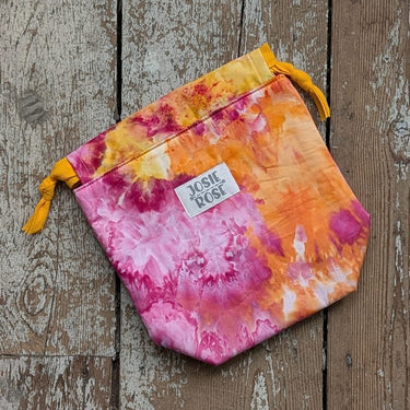 Ice Dyed Project Knitting Bag - Small in Orange Tree Z6 option at Knit With Me yarn shop