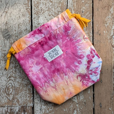 Ice Dyed Project Knitting Bag - Small in Orange Tree Z7 option at Knit With Me yarn shop