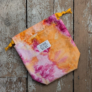 Ice Dyed Project Knitting Bag - Small in Orange Tree Z8 option at Knit With Me yarn shop