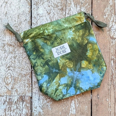 Ice Dyed Project Knitting Bag - Small with unique Josie Rose design and cotton fabric.