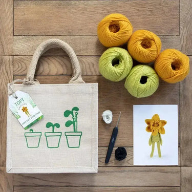 TOFT | Daffodil Kit | Amigurumi Flower Crochet Gift, , Crochet a beautiful daffodil with TOFT’s floral kit. Includes wool, stuffing & pattern—perfect UK gift for gardeners & crafters alike., Knit With Me