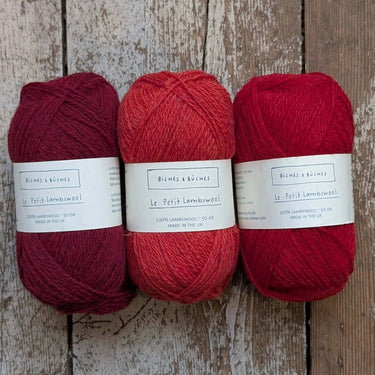 Biches & Bûches | Isla Shawl Kit | Le Petit Lambswool, Kit Name: Coral, Knit the Isla Shawl with Le Petit Lambswool. This fun kit makes 2–3 kerchiefs & includes yarn + pattern—perfect UK knitting gift project., Knit With Me