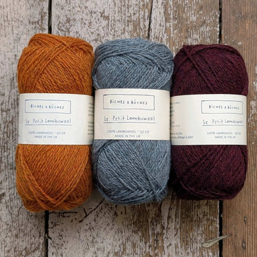 Biches & Bûches | Isla Shawl Kit | Le Petit Lambswool, Kit Name: Nuria, Knit the Isla Shawl with Le Petit Lambswool. This fun kit makes 2–3 kerchiefs & includes yarn + pattern—perfect UK knitting gift project., Knit With Me