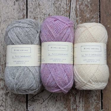 Biches & Bûches | Isla Shawl Kit | Le Petit Lambswool, Kit Name: Sherbet, Knit the Isla Shawl with Le Petit Lambswool. This fun kit makes 2–3 kerchiefs & includes yarn + pattern—perfect UK knitting gift project., Knit With Me
