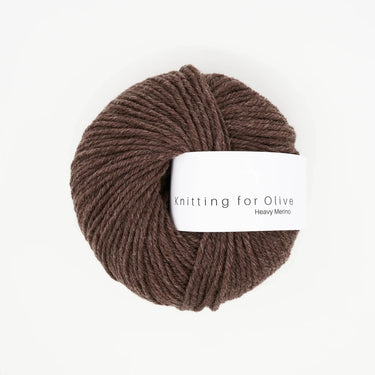 Knitting for Olive Heavy Merino yarn ball in brown, 100% Merino wool, natural structure, soft texture, non-mulesed New Zealand origins.