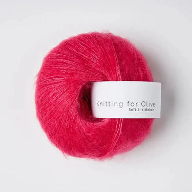 Knitting For Olive | Soft Silk Mohair, colour: Pink Daisies, A luxurious mohair yarn blend. Finest Kid Mohair and Mulberry silk fingering yarn. This yarn is incredible held double or with Knitting For Olive Merino, Knit With Me