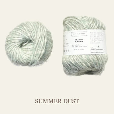Le Coton & Alpaca in Summer Dust option at Knit With Me yarn shop