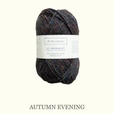le lambswool yarn in Autumn Evening color, Scottish wool