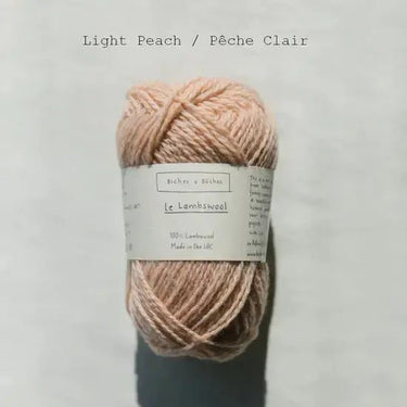 Biches & Bûches | Le Lambswool | Rustic Merino Yarn, Color: Light Peach, Natural 100% lambswool yarn with rustic charm—soft, lofty & perfect knitting wool UK for handmade sweaters, scarves & cosy winter projects, Knit With Me