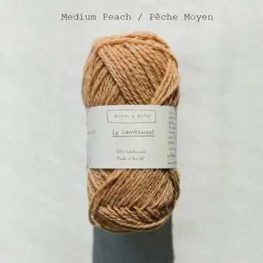 Biches & Bûches | Le Lambswool | Rustic Merino Yarn, Color: Medium Peach, Natural 100% lambswool yarn with rustic charm—soft, lofty & perfect knitting wool UK for handmade sweaters, scarves & cosy winter projects, Knit With Me