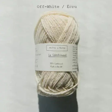 Biches & Bûches | Le Lambswool | Rustic Merino Yarn, Color: Off White, Natural 100% lambswool yarn with rustic charm—soft, lofty & perfect knitting wool UK for handmade sweaters, scarves & cosy winter projects, Knit With Me