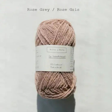 Biches & Bûches | Le Lambswool | Rustic Merino Yarn, Color: Rose Grey, Natural 100% lambswool yarn with rustic charm—soft, lofty & perfect knitting wool UK for handmade sweaters, scarves & cosy winter projects, Knit With Me