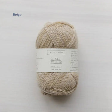 Le Petit Lambswool | Biches and Buches, colour: Beige, The lambswool blend provides the perfect balance of structure and drape. This fingering-weight yarn is a Scottish lambswool with tweed yarn speckles. , Knit With Me